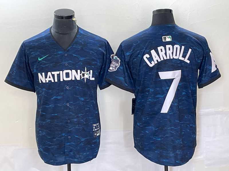 Mens Arizona Diamondbacks #7 Corbin Carroll Royal 2023 All Star Cool Base Stitched Baseball Jersey